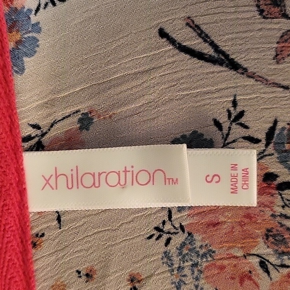 Xhilaration Floral Print Crochet Trimmed Bohemian Kimono Cover Up - Size S - Picture 7 of 8